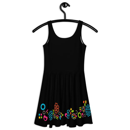 Skater Dress - BLACK with FOREVER SWEET color