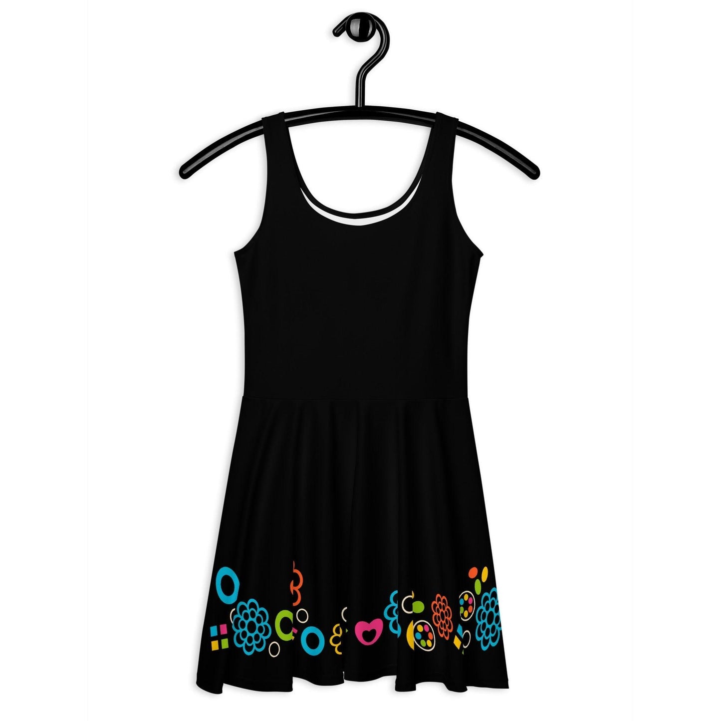 Skater Dress - BLACK with FOREVER SWEET color