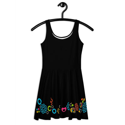 Skater Dress - BLACK with FOREVER SWEET color
