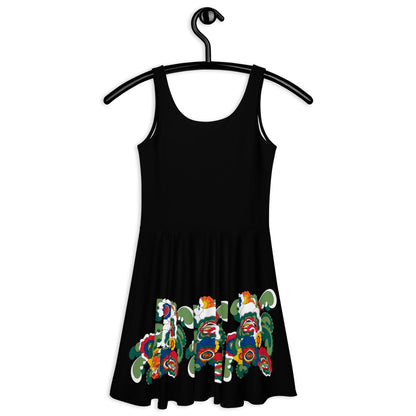 Skater Dress - BLACK with GROOVY KURBITS