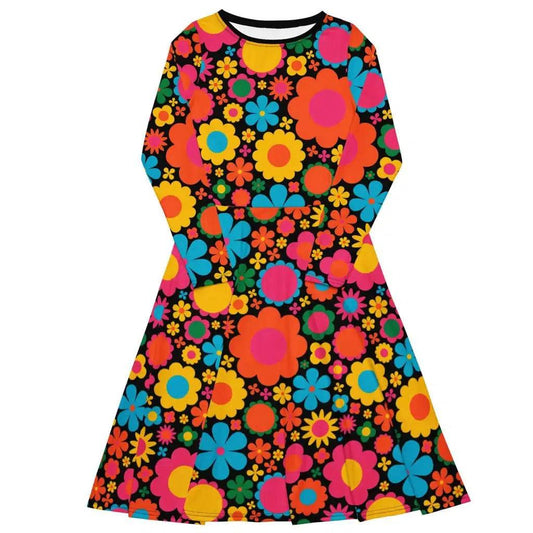 Midi Dress - BLOOMPOP happy 2 - Popping Bloom Print