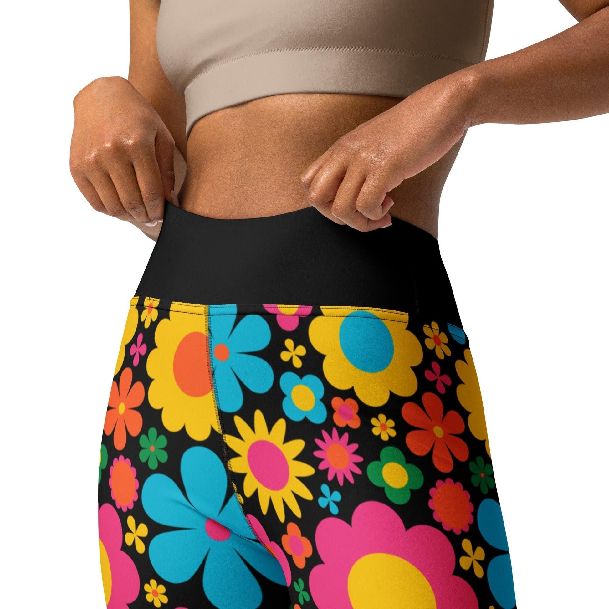 Yoga Leggings -2- BLOOMPOP happy - Popping Bloom Print