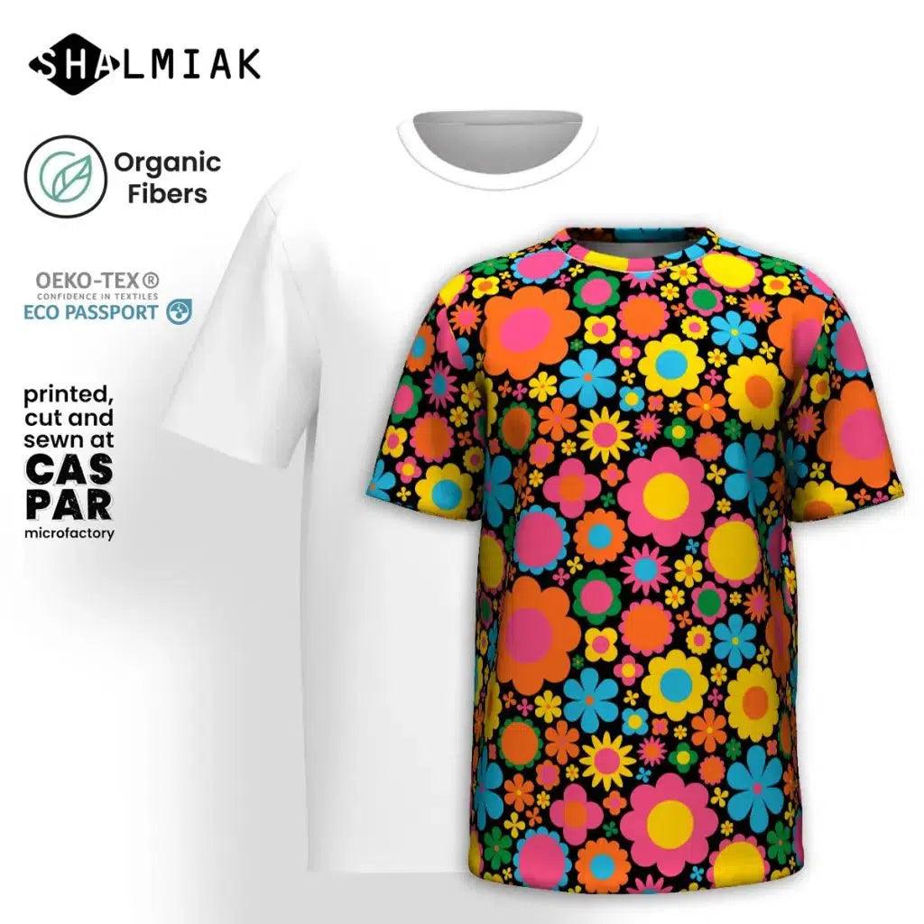 Organic Cotton T-Shirt - BLOOMPOP happy - Popping Bloom Print