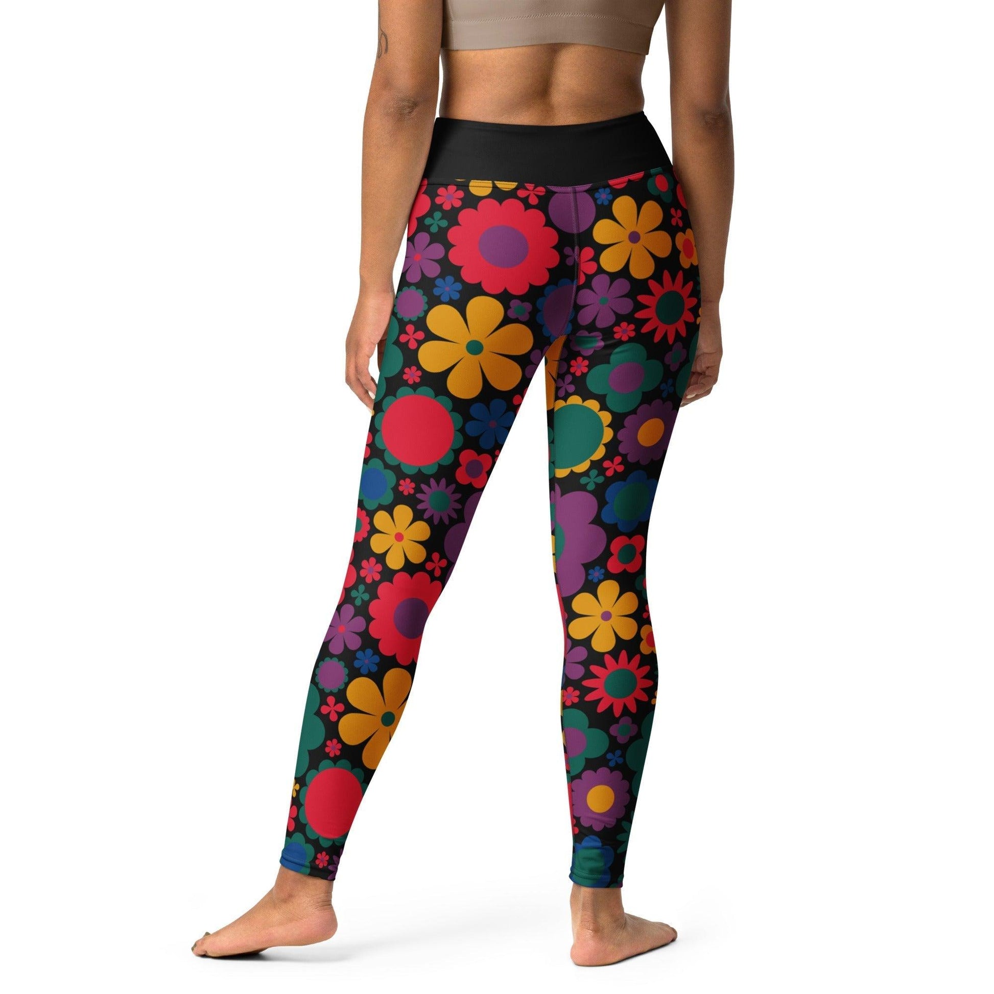 Yoga Leggings -2- BLOOMPOP misty - Popping Bloom Print