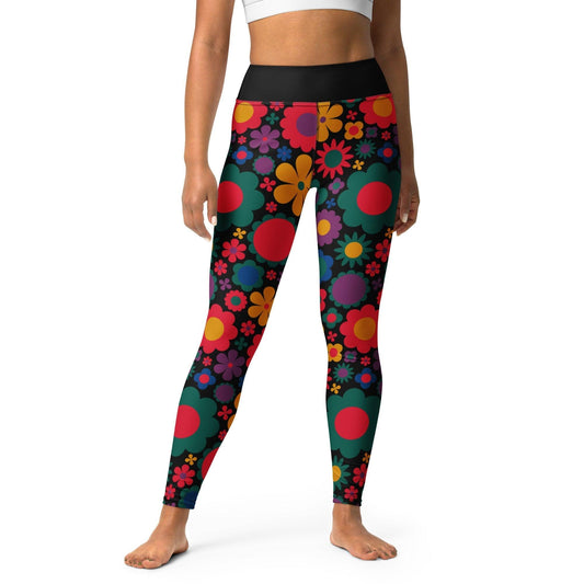 Yoga Leggings -2- BLOOMPOP misty - Popping Bloom Print