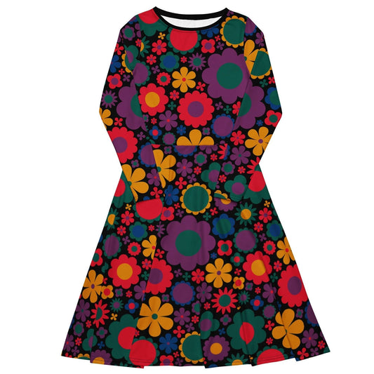 Midi Dress - BLOOMPOP misty - Popping Bloom Print