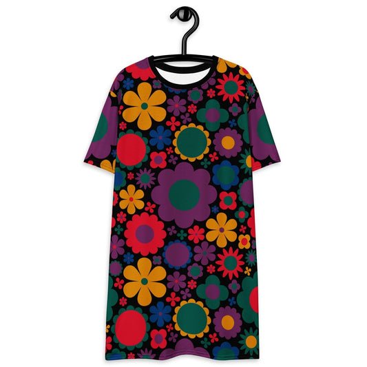 T-Shirt Dress - BLOOMPOP misty - Popping Bloom Print