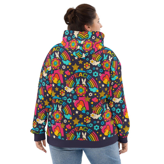 Hoodie - BUNNY PEACE dark blue