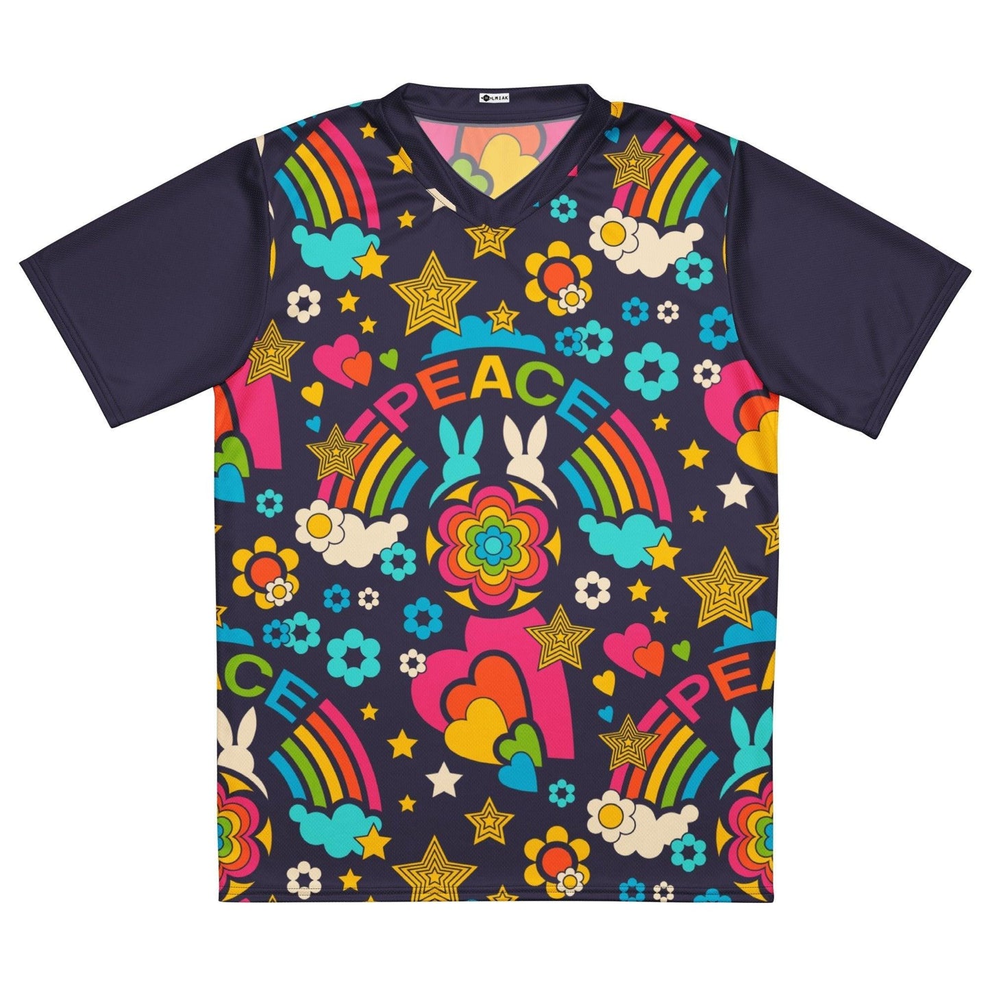 Sports Jersey - BUNNY PEACE dark blue - Bunnies and peace print 6XL