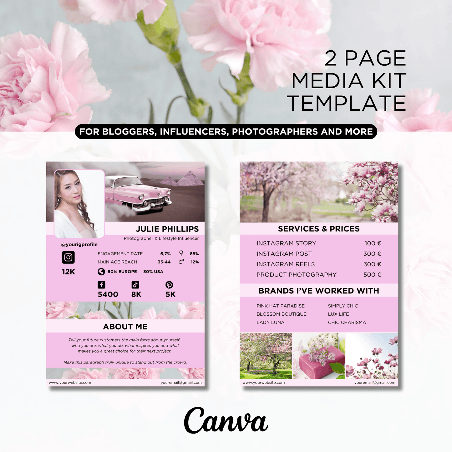 Canva Templates - 2 Page Media Kit