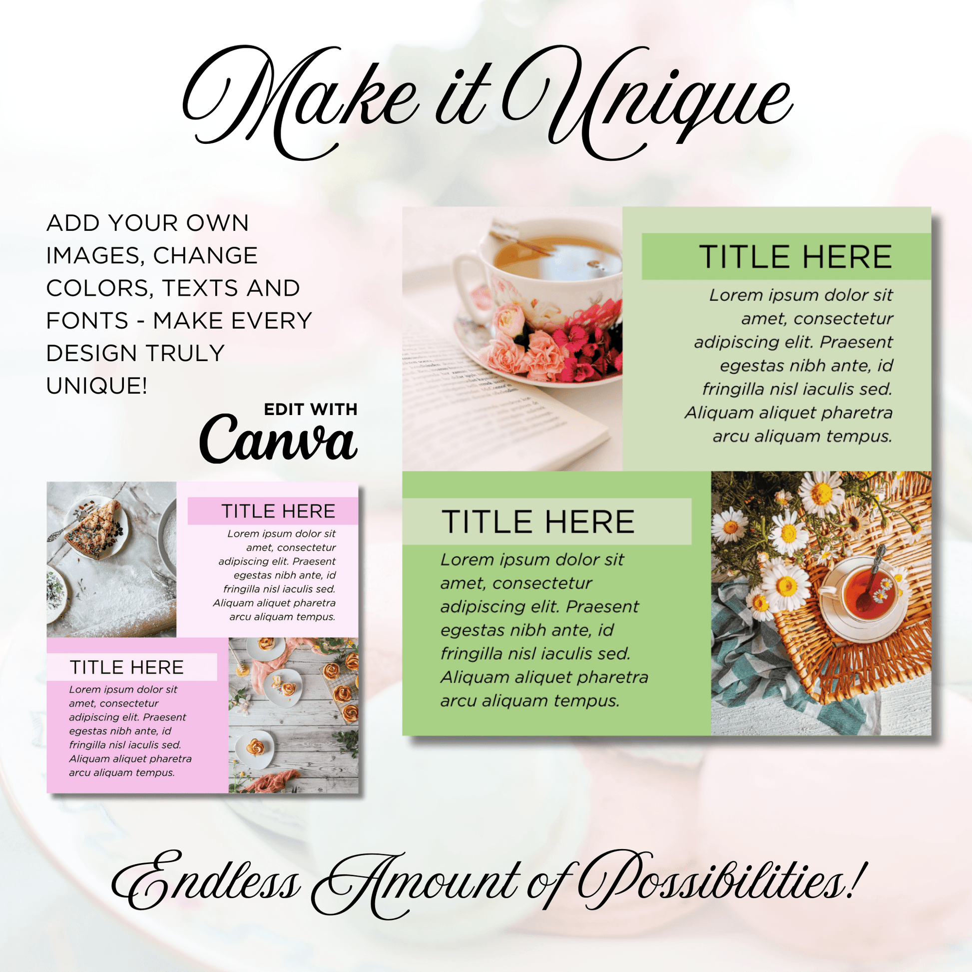 Canva Templates - Instagram Post Pink (food theme)