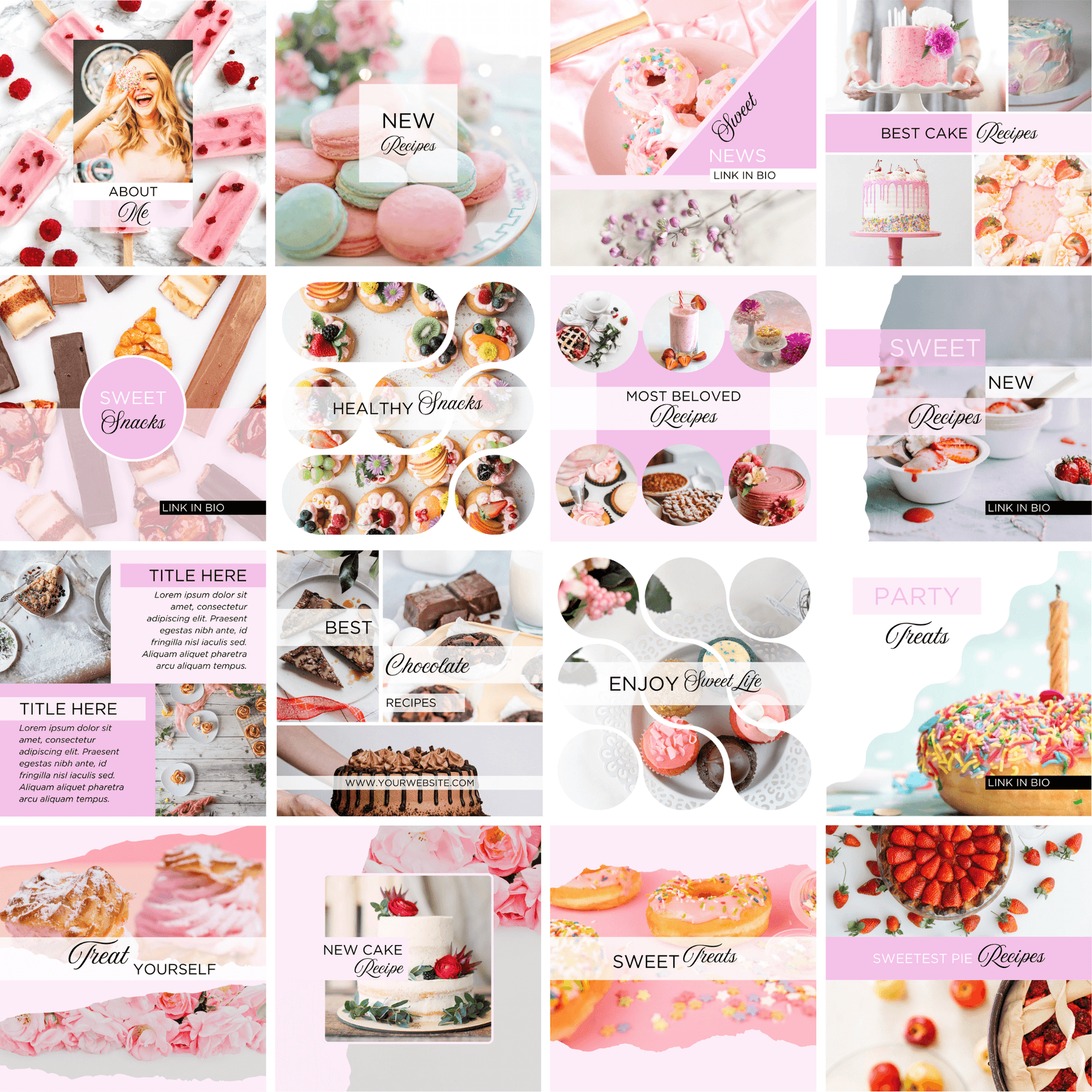 Canva Templates - Instagram Post Pink (food theme)