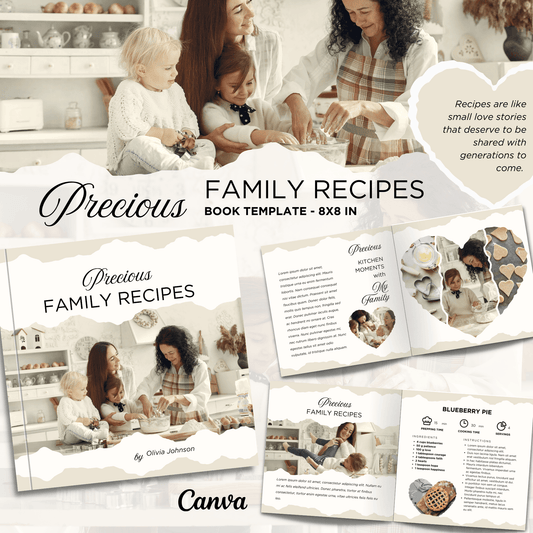 Canva Templates - Precious Family Recipes - Book