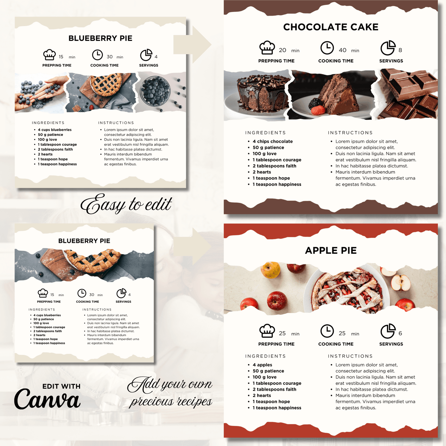 Canva Templates - Precious Family Recipes - Book