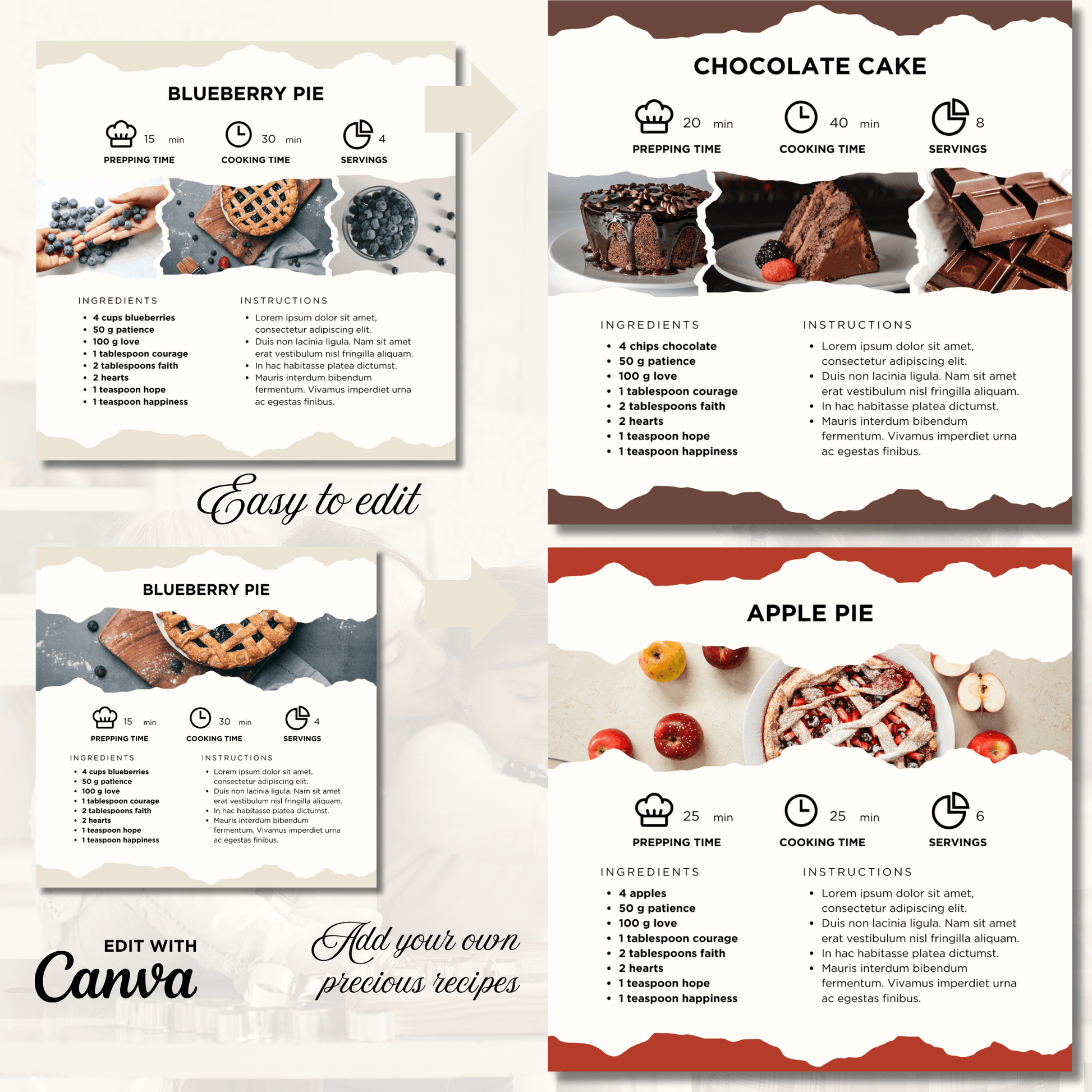 Canva Templates - Precious Family Recipes - Book