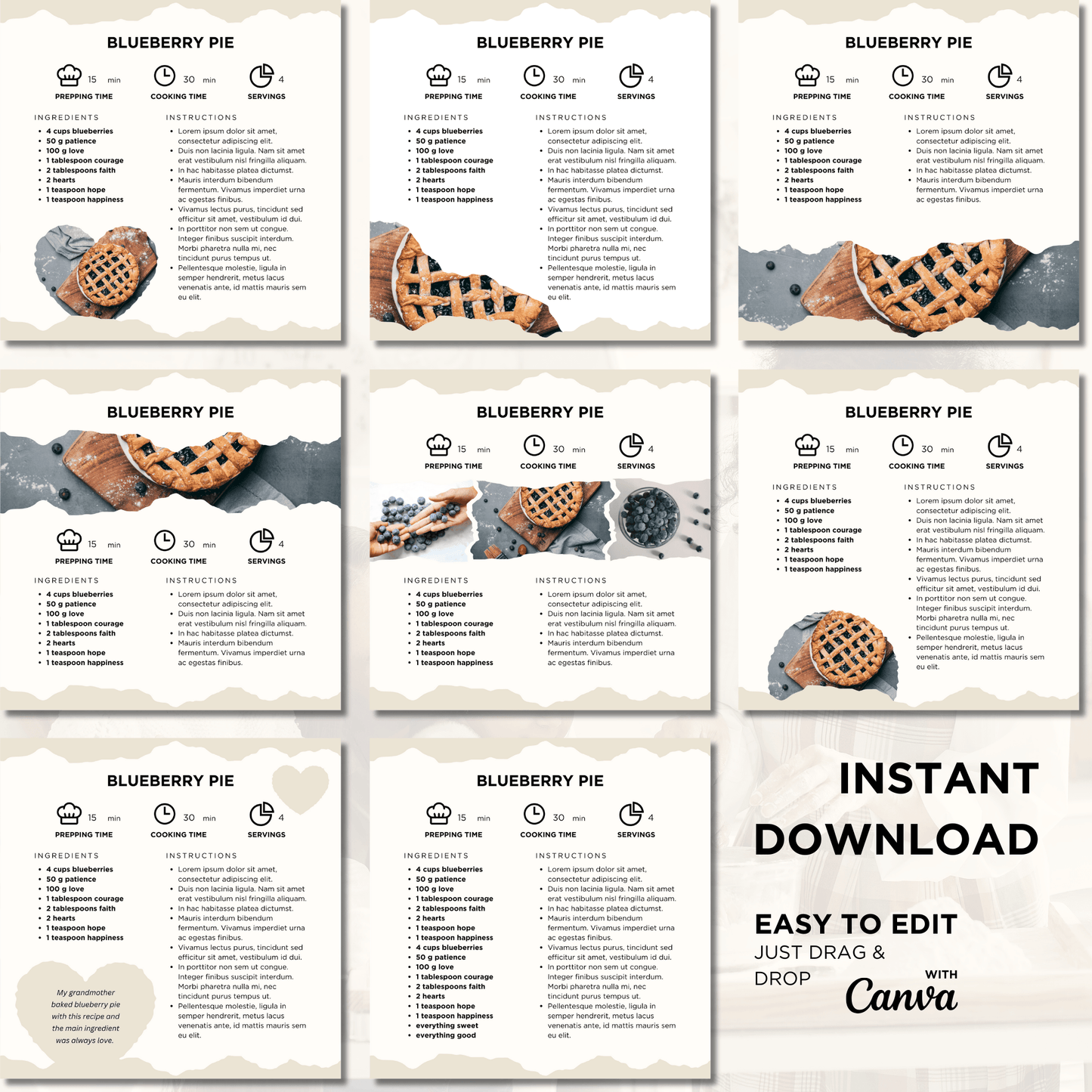 Canva Templates - Precious Family Recipes - Book