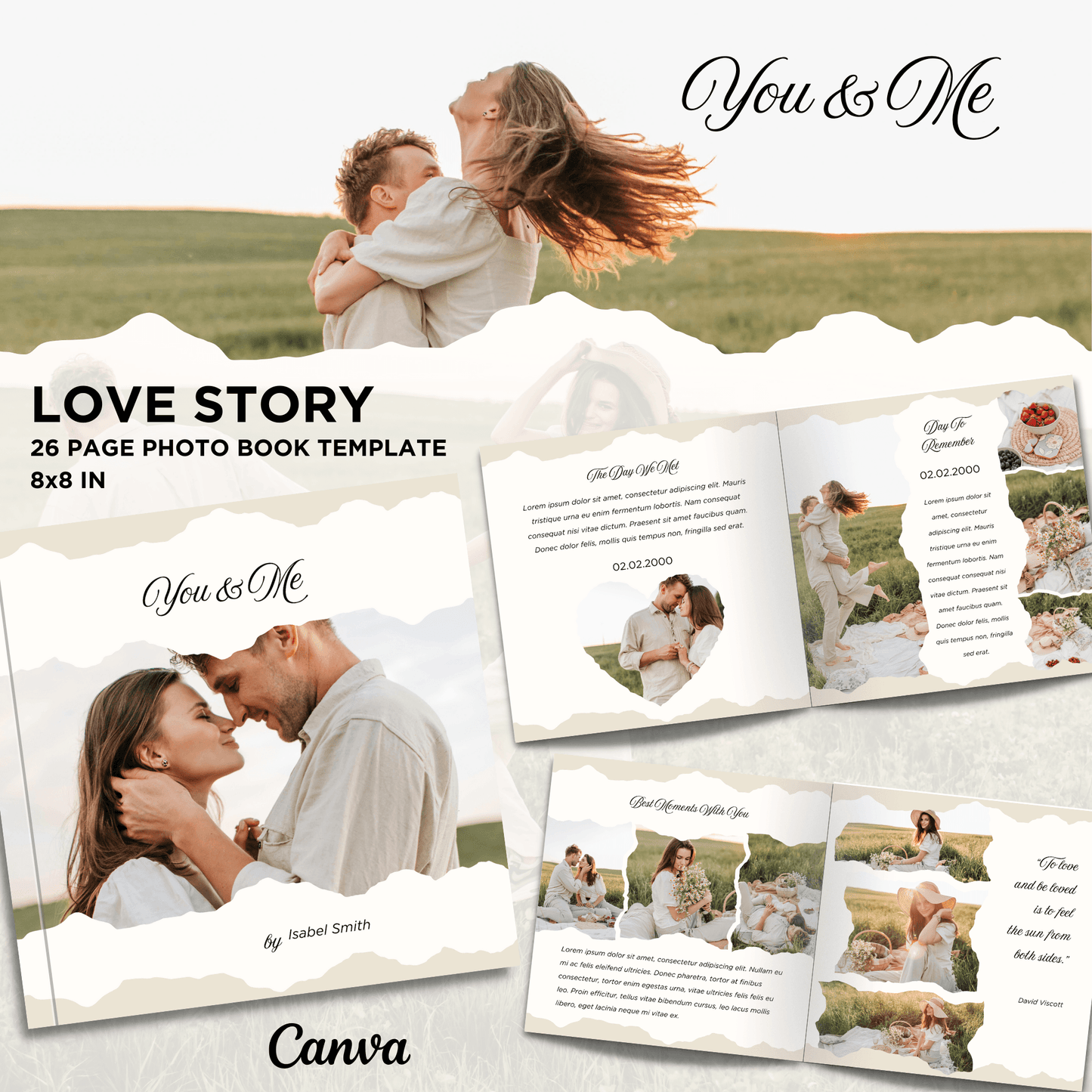 Canva Templates - You & Me Love Story - Photo Book