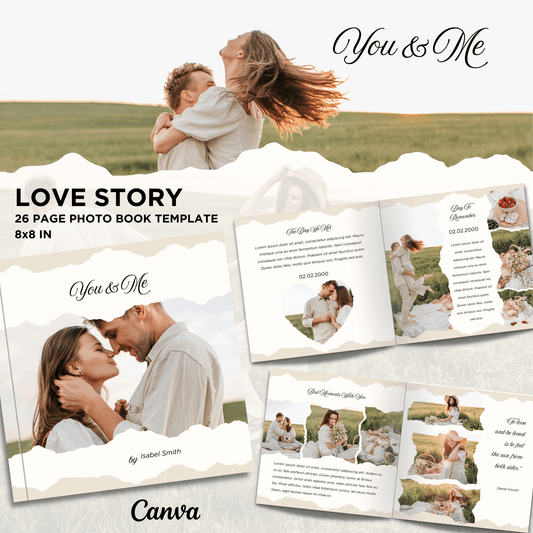 Canva Templates - You & Me Love Story - Photo Book
