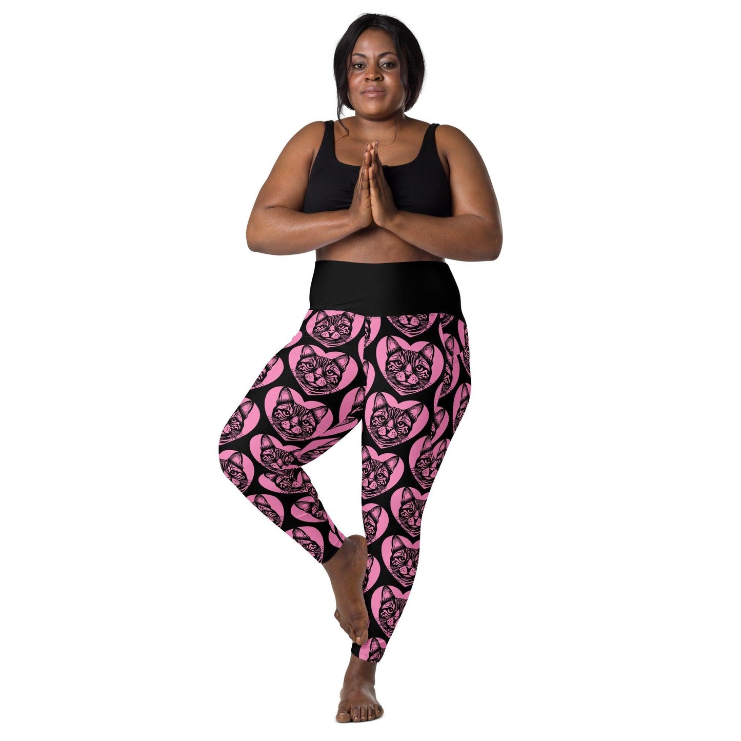 Cat breed leggings with pockets - BENGAL - HERTTAHOUND - pink