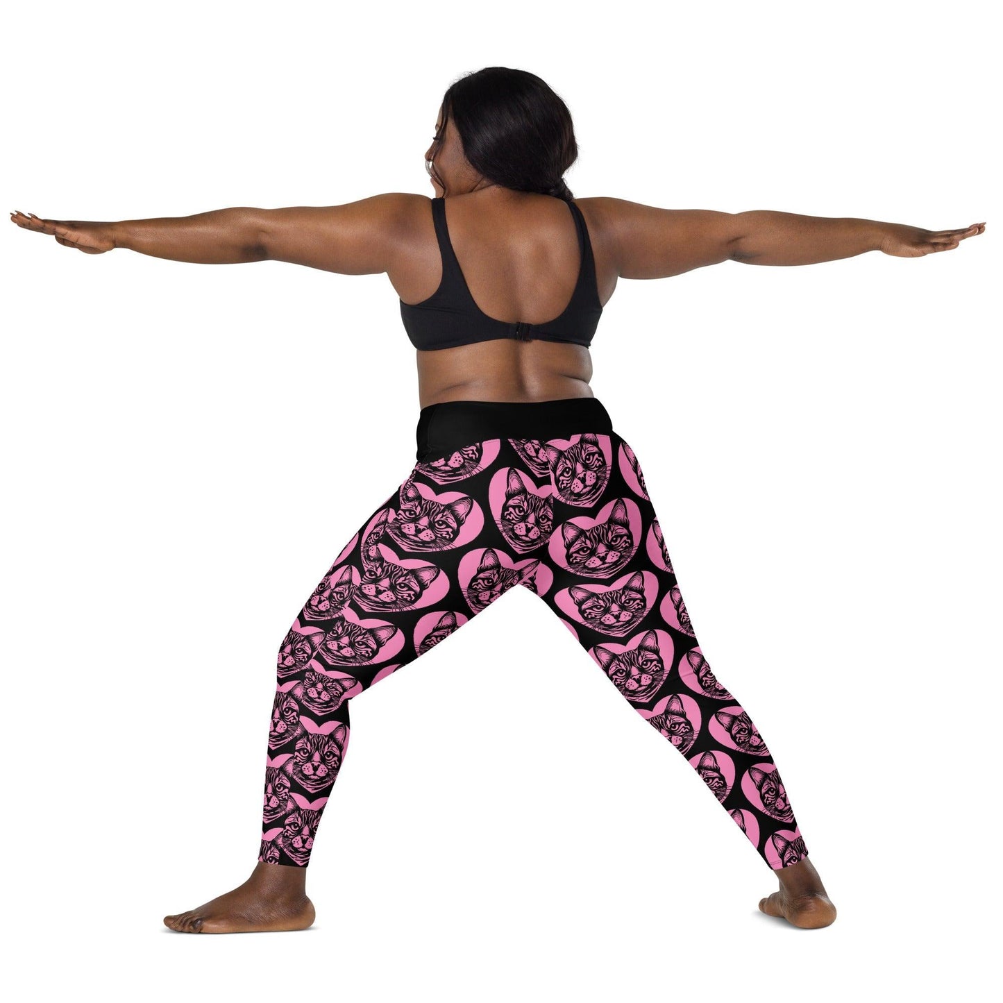 Cat breed leggings with pockets - BENGAL - HERTTAHOUND - pink