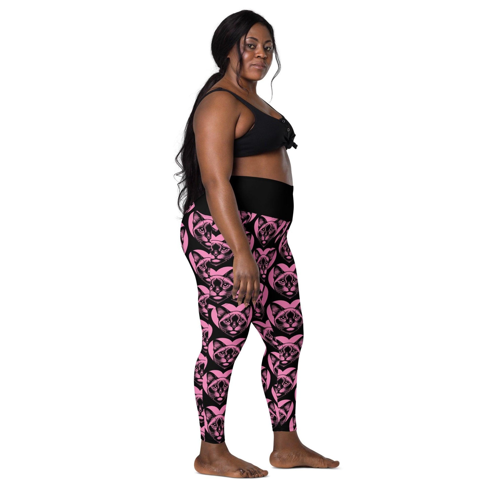 CAT BREED LEGGINGS with pockets - BURMESE - HERTTAHOUND - pink