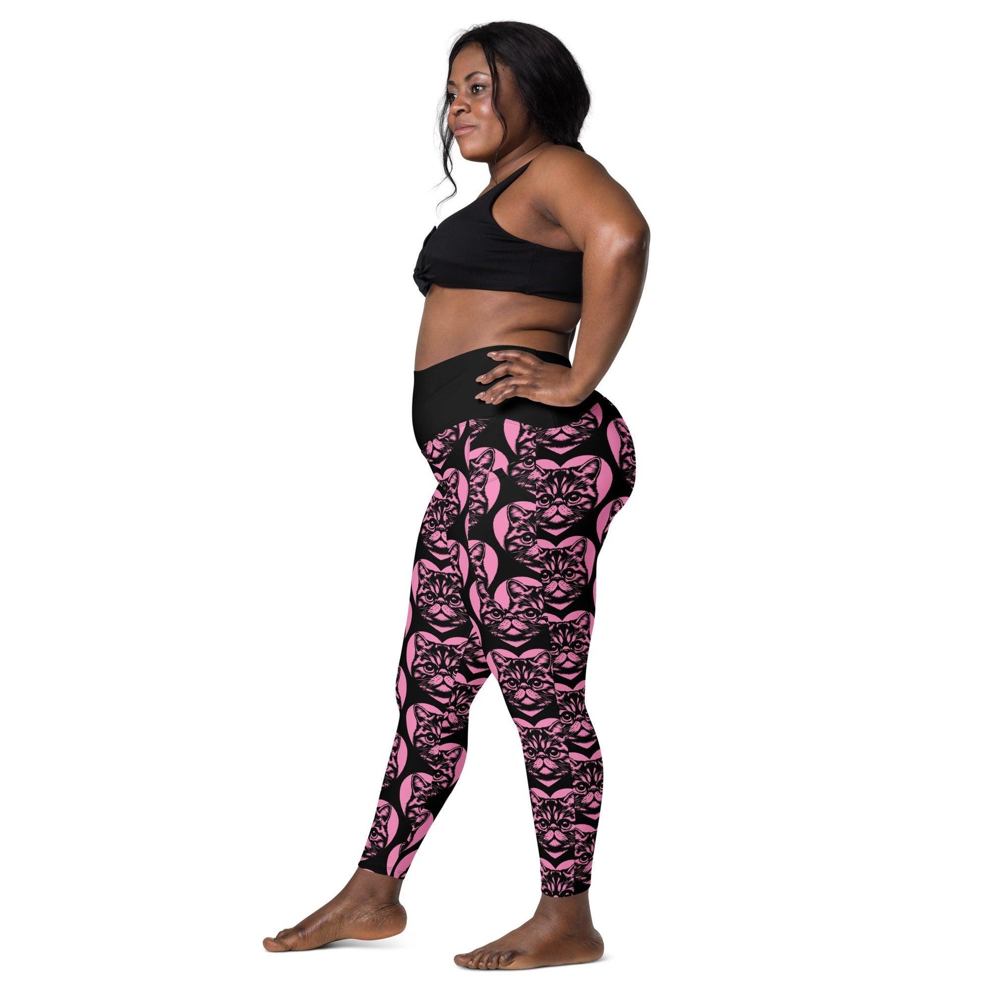 CAT BREED LEGGINGS with pockets - EXOTIC SHORTHAIR - HERTTAHOUND - pink