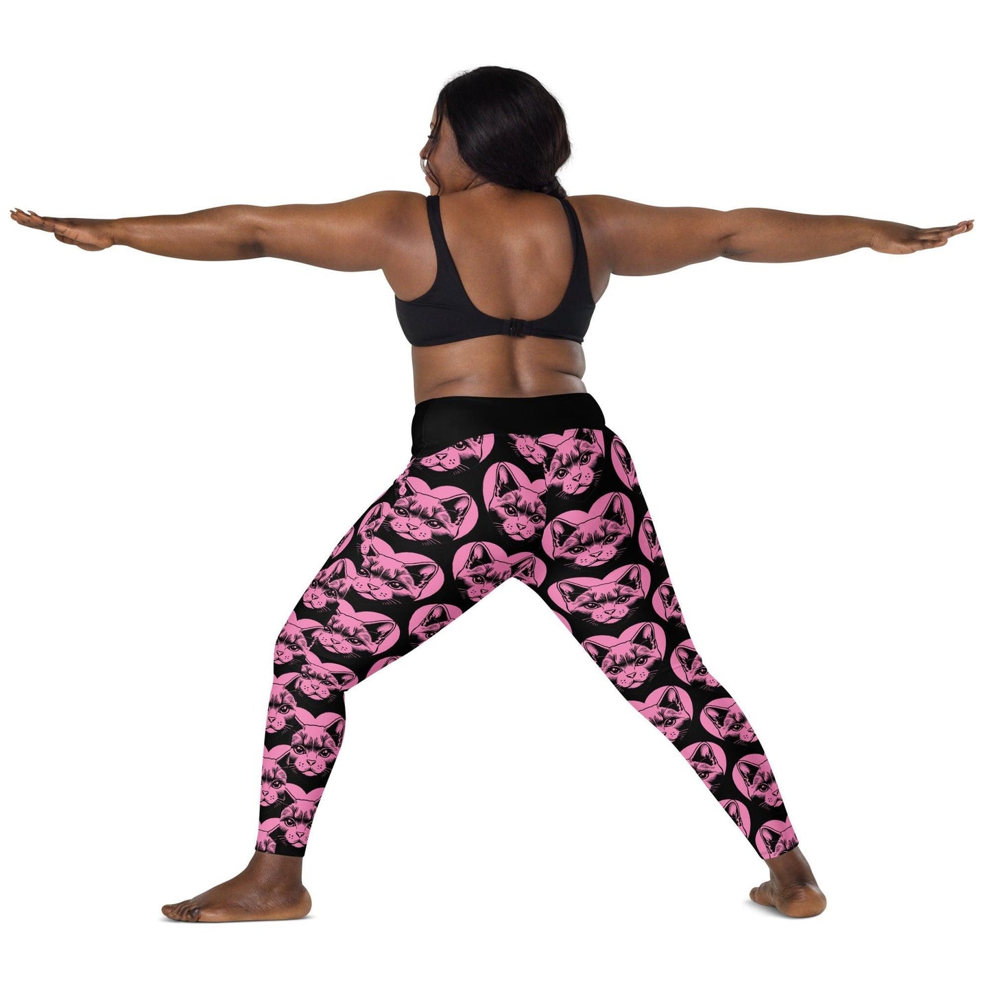 Cat breed leggings with pockets - RUSSIAN BLUE - HERTTAHOUND - pink