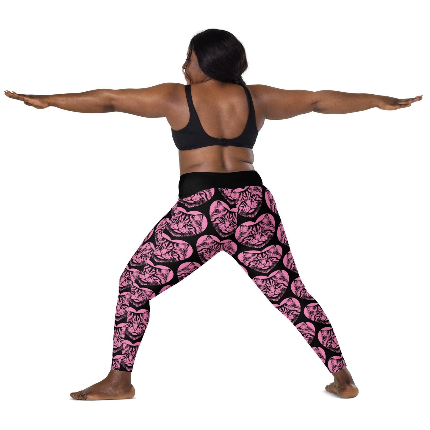 Cat breed leggings with pockets - SIBERIAN - HERTTAHOUND - pink