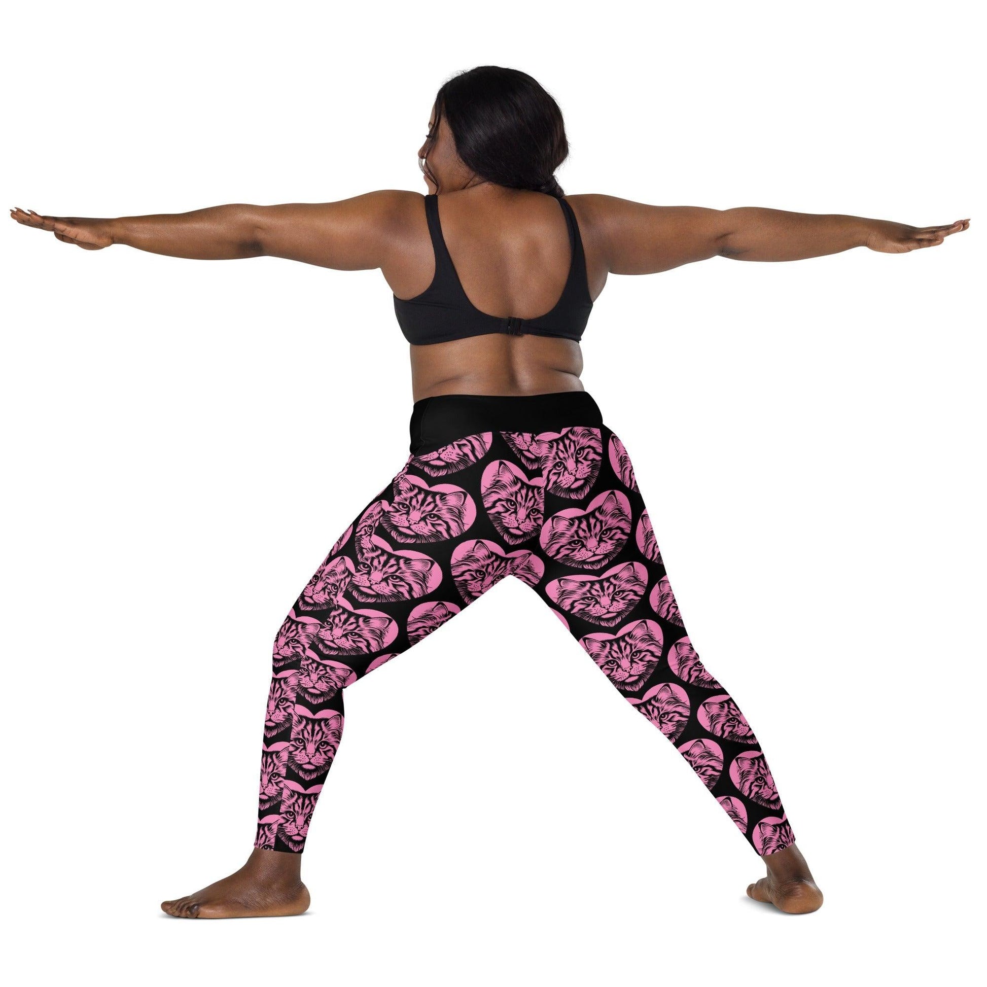 Cat breed leggings with pockets - SIBERIAN - HERTTAHOUND - pink