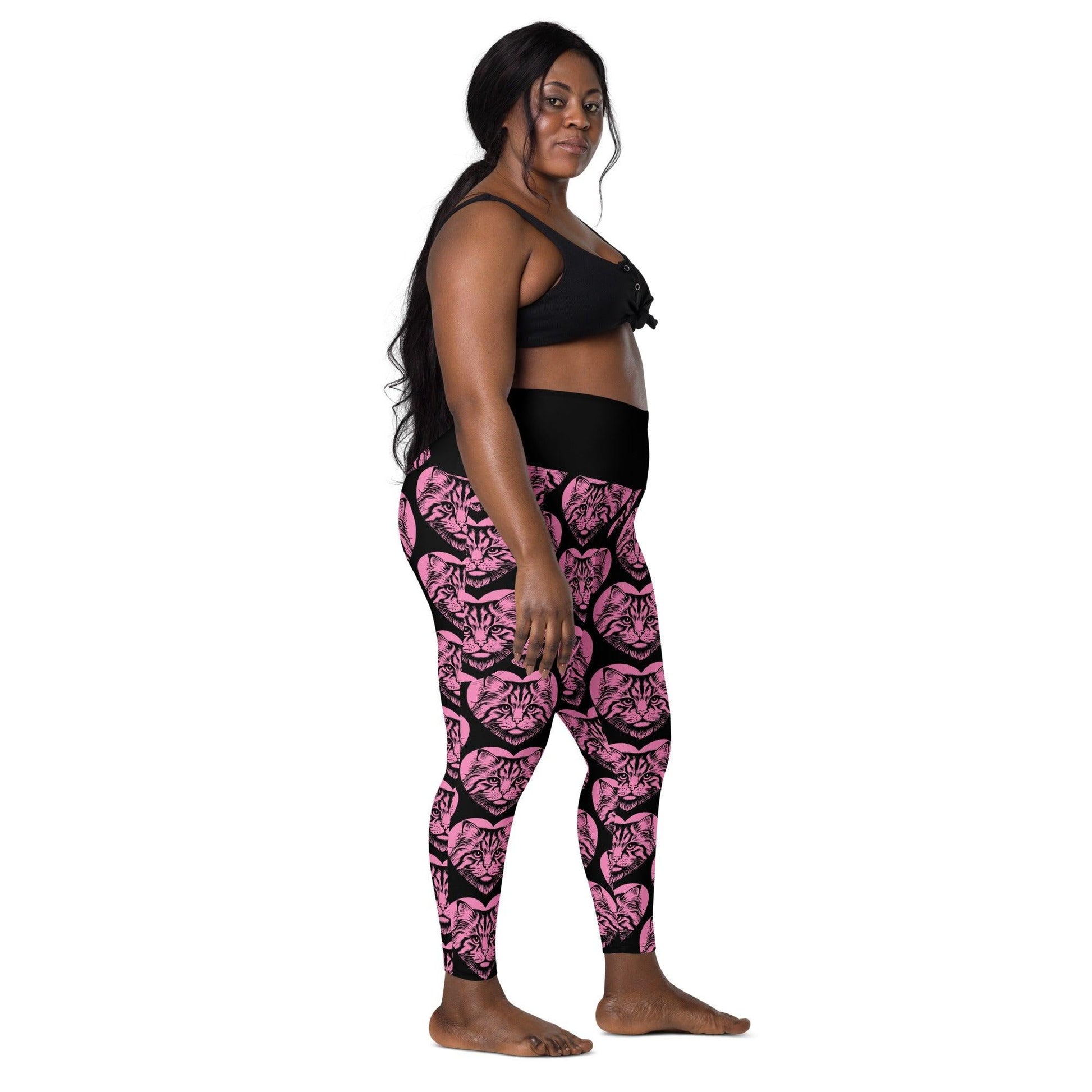Cat breed leggings with pockets - SIBERIAN - HERTTAHOUND - pink