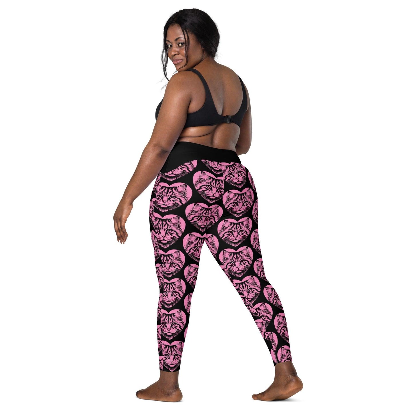Cat breed leggings with pockets - SIBERIAN - HERTTAHOUND - pink