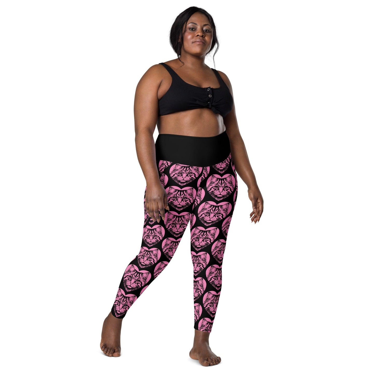 Cat breed leggings with pockets - SIBERIAN - HERTTAHOUND - pink