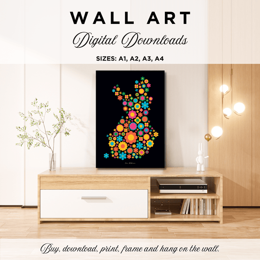 DIGITAL WALL ART - BLOOMPOP happy - Colorful bloom print