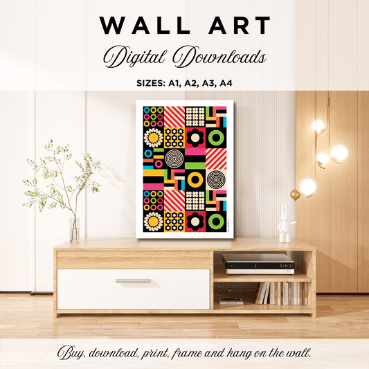 DIGITAL WALL ART - CANDYBOX - Bold candy shapes print