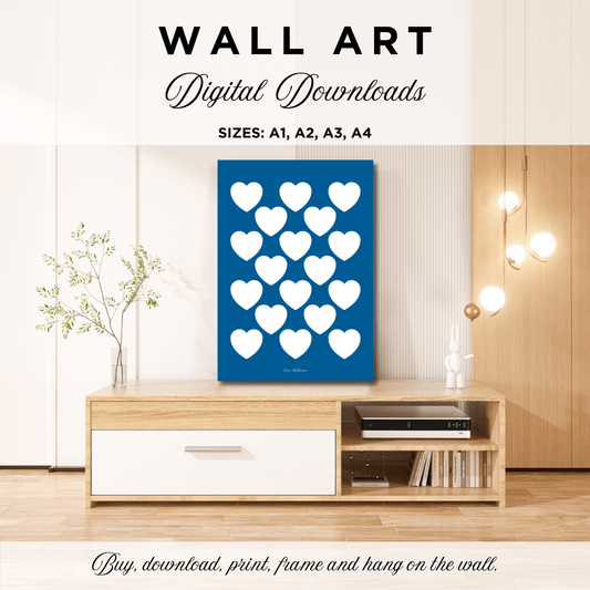DIGITAL WALL ART - ELLIE LOVE blue white