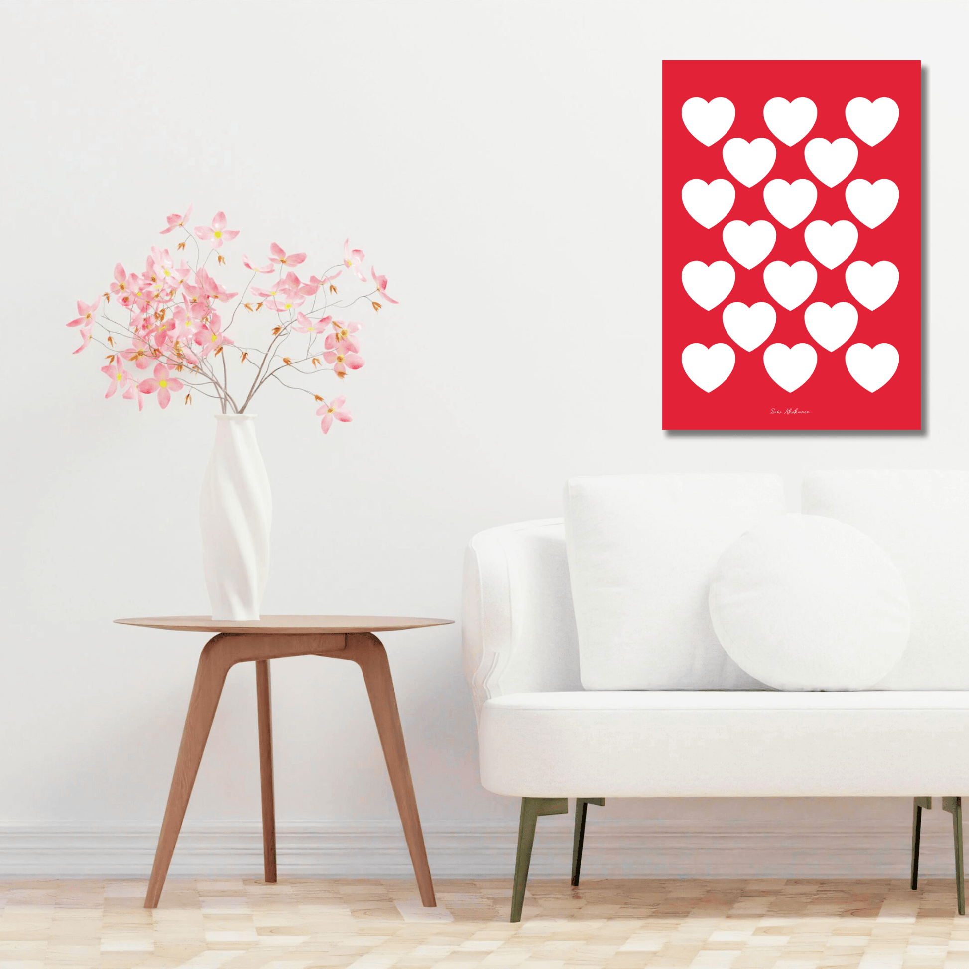 DIGITAL WALL ART - ELLIE LOVE red white