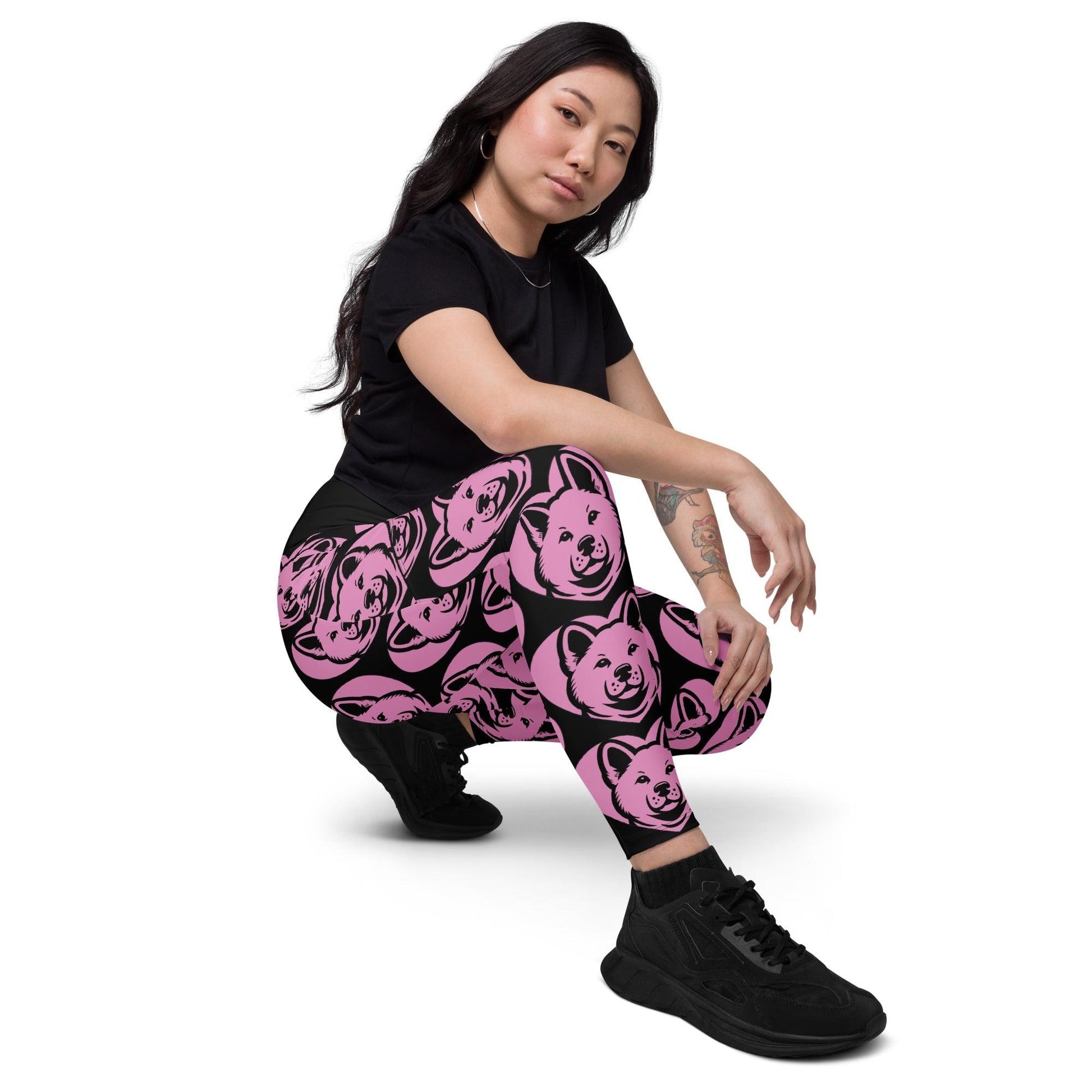 Dog breed leggings with pockets - AKITA - HERTTAHOUND - pink 6XL