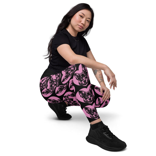 Dog breed leggings with pockets - AUSTRALIAN KELPIE - HERTTAHOUND - pink 6XL