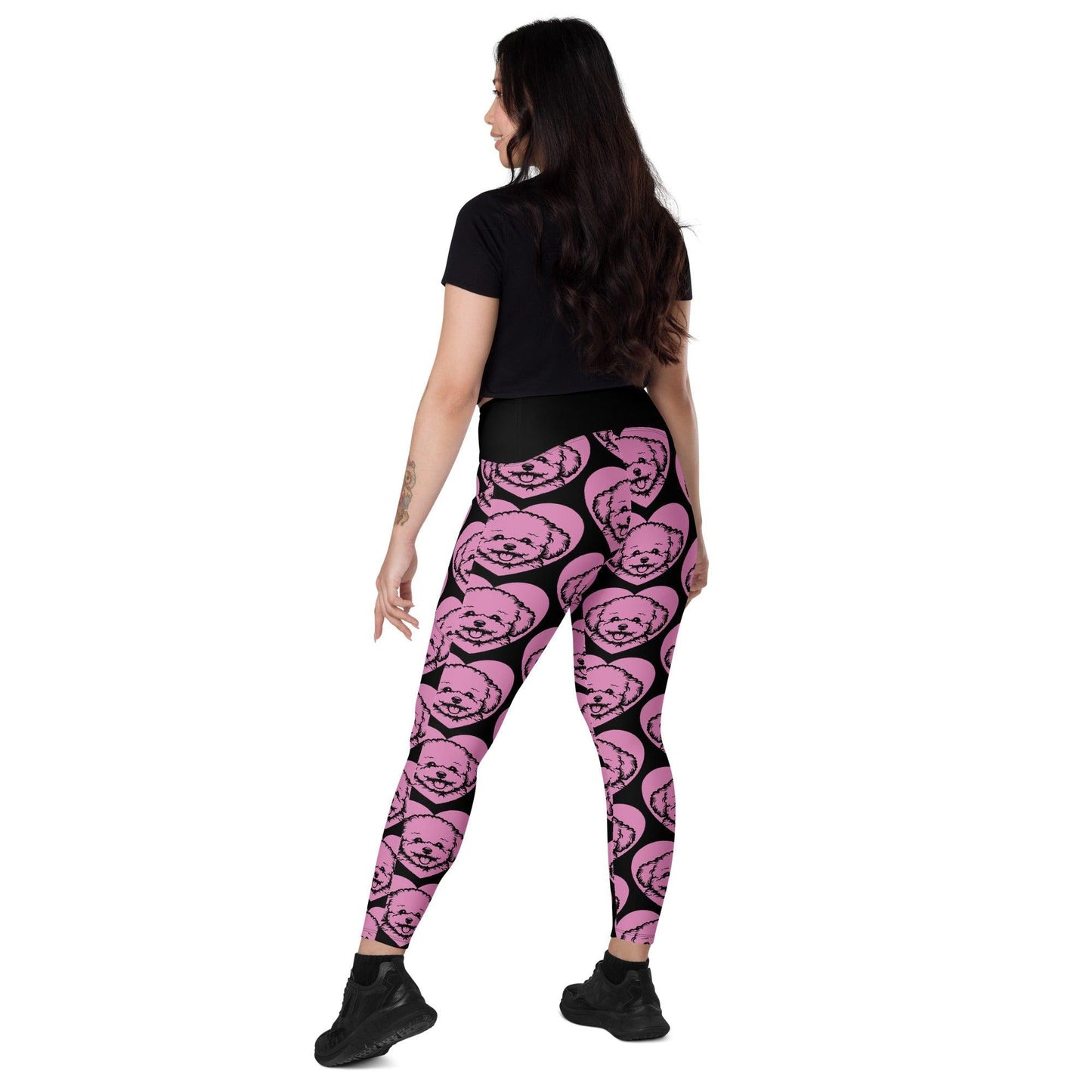Dog breed leggings with pockets - BICHON FRISÉ - HERTTAHOUND - pink