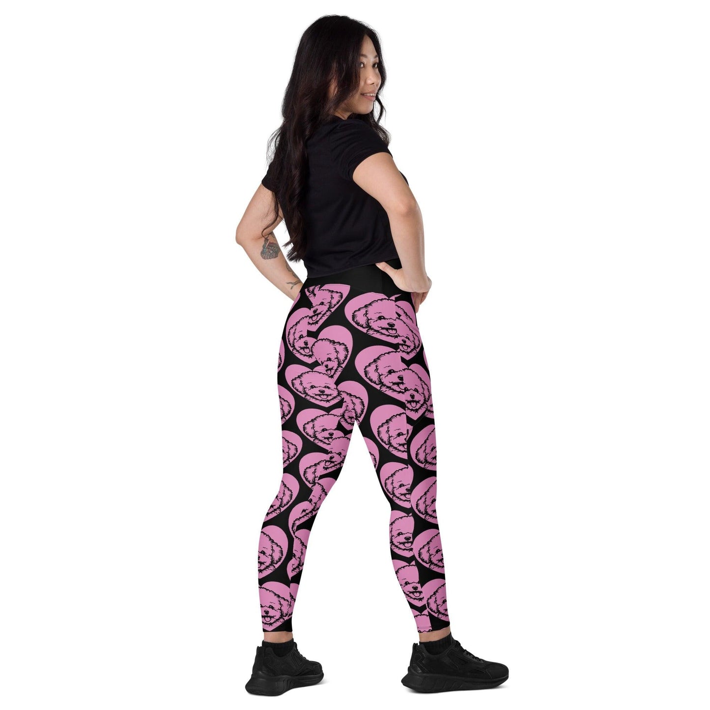 Dog breed leggings with pockets - BICHON FRISÉ - HERTTAHOUND - pink