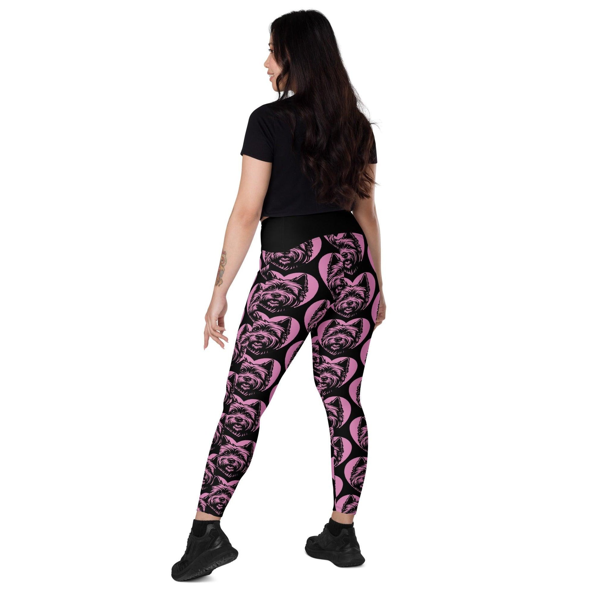 Dog breed leggings with pockets - CAIRN TERRIER - HERTTAHOUND - pink
