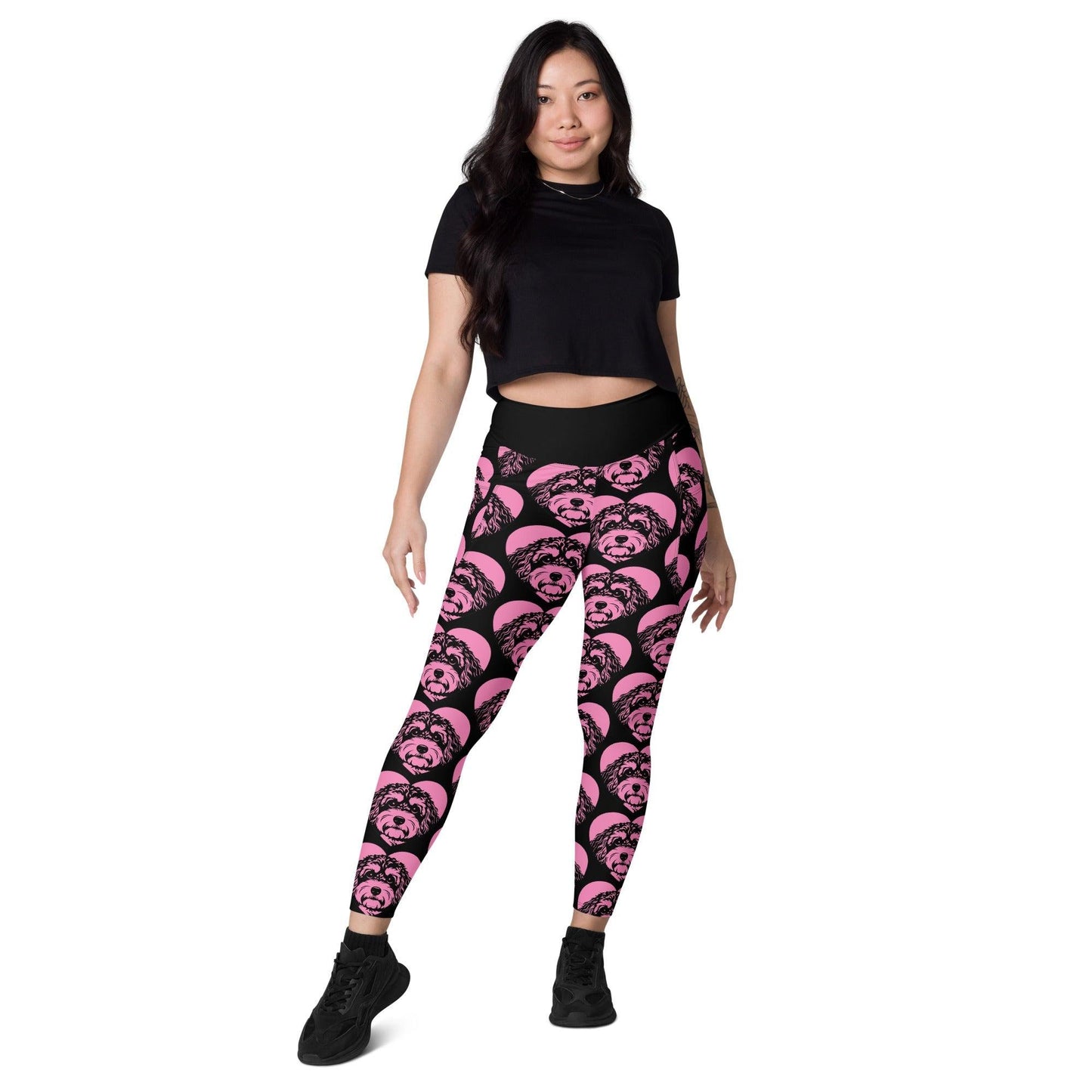 Dog breed leggings with pockets - CAVAPOO 2 - HERTTAHOUND - pink