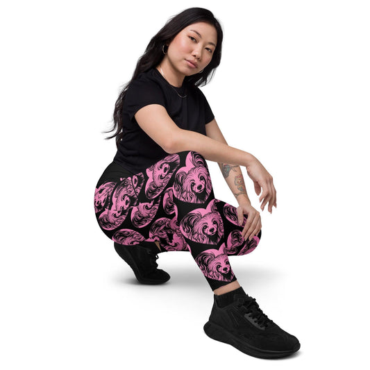 Dog breed leggings with pockets - CHINESE CRESTED DOG 2 - HERTTAHOUND - pink 6XL