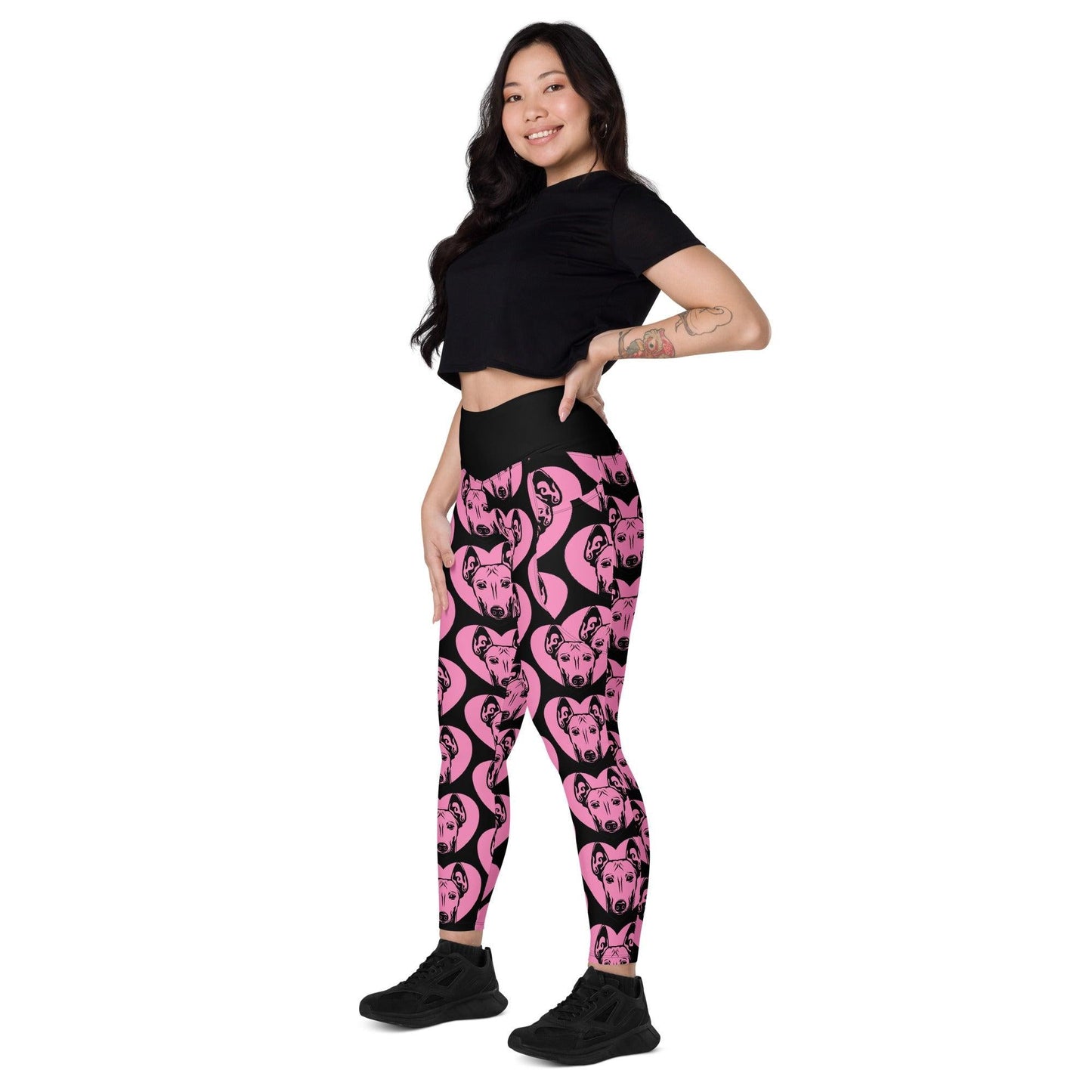 Dog breed leggings with pockets - CIRNECO DELL ETNA - HERTTAHOUND - pink