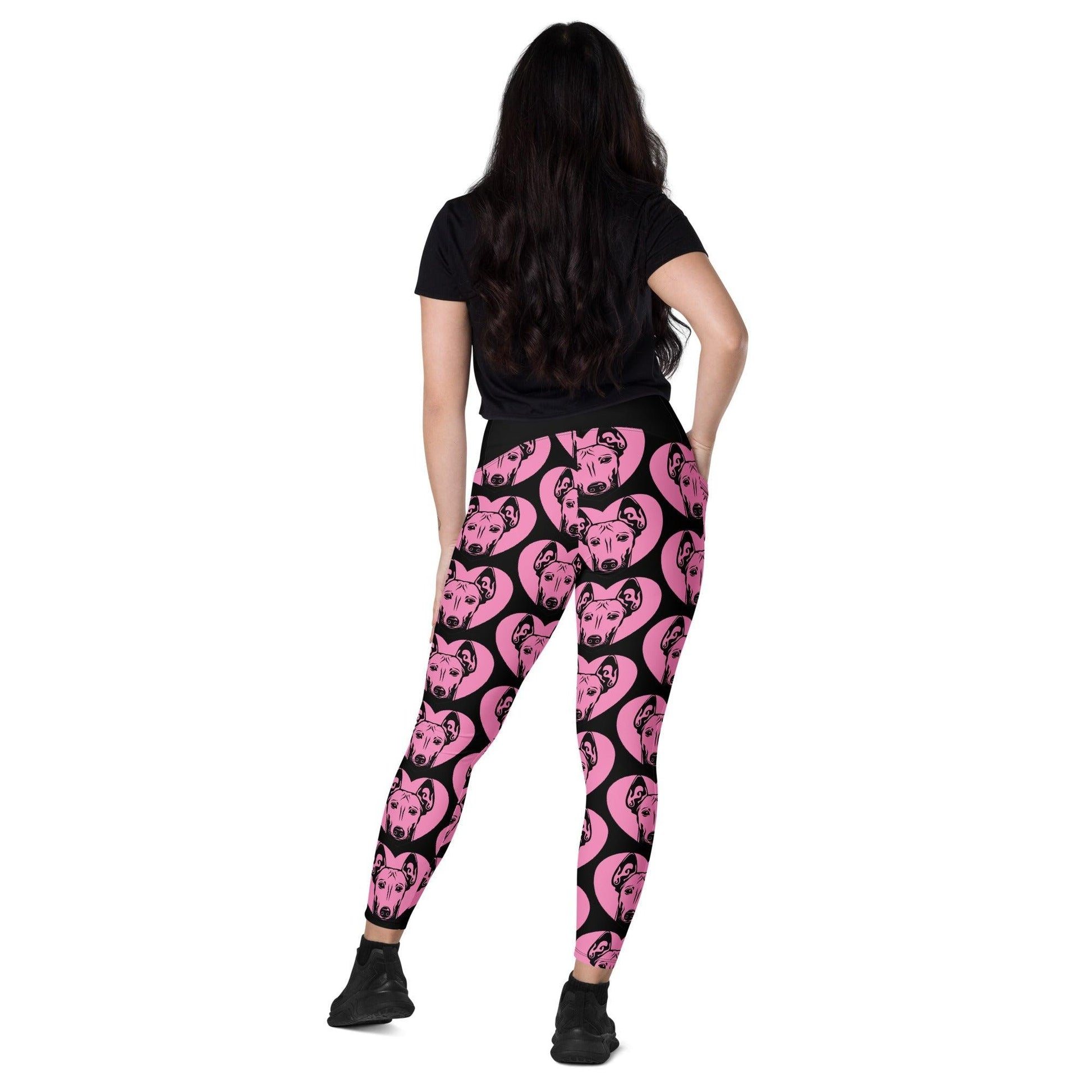 Dog breed leggings with pockets - CIRNECO DELL ETNA - HERTTAHOUND - pink