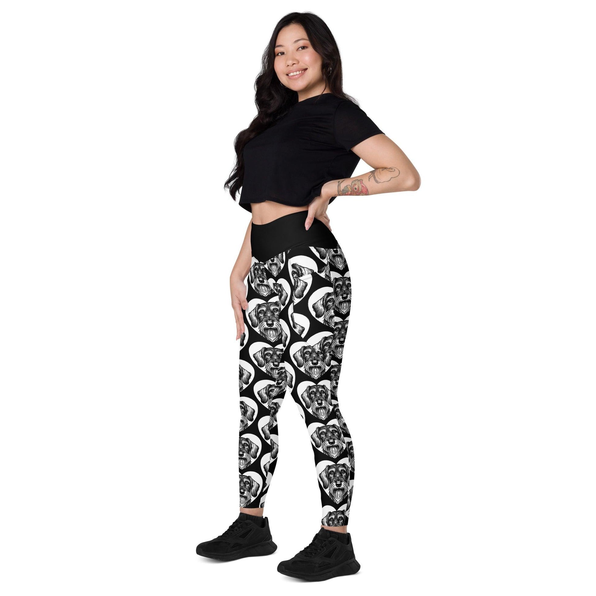 Dog breed leggings with pockets - DACHSHUND WIRE HAIRED - HERTTAHOUND