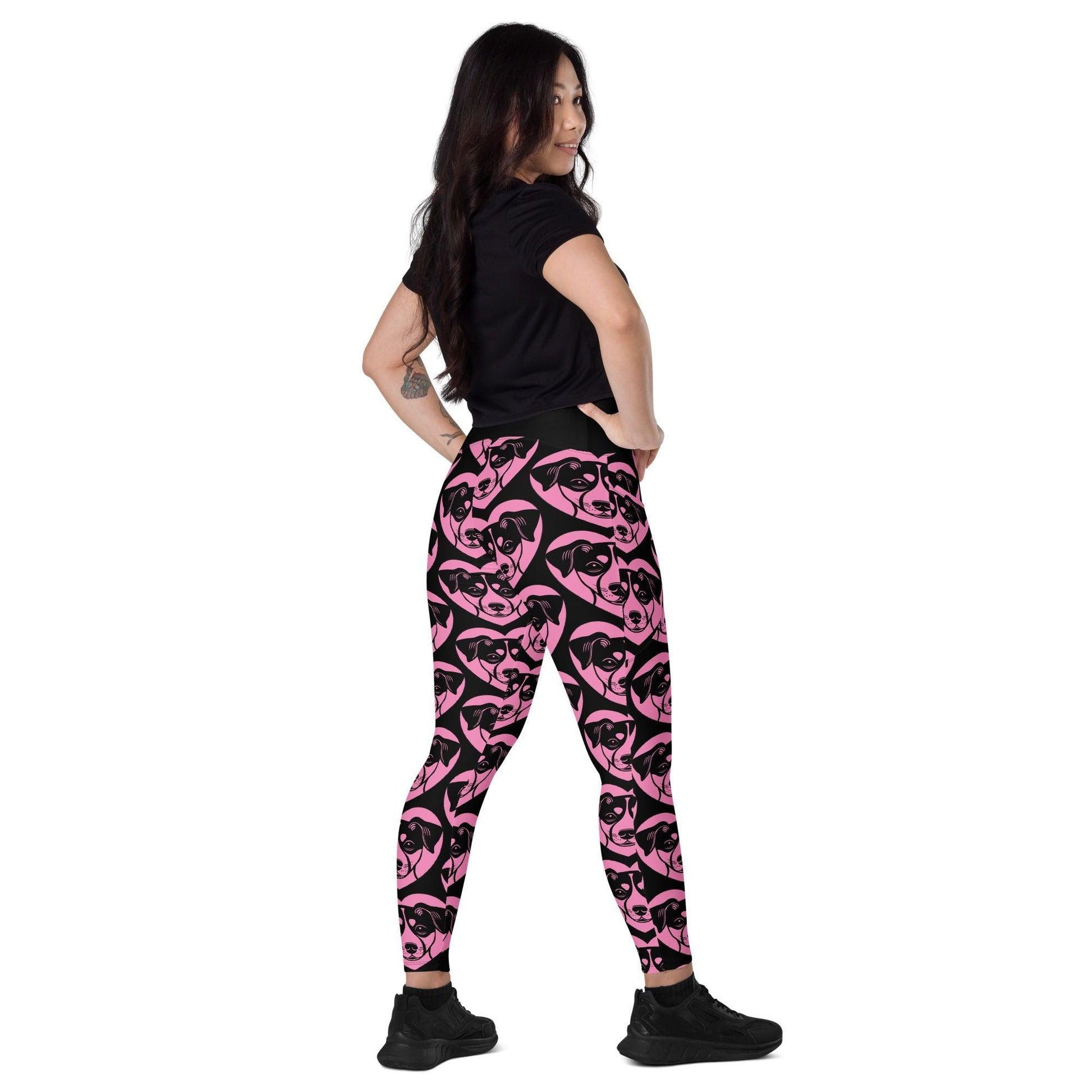 Dog breed leggings with pockets - DANISH-SWEDISH FARMDOG - HERTTAHOUND - pink