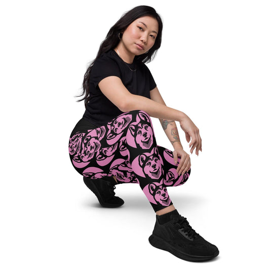 Dog breed leggings with pockets - FINNISH KARELIAN BEAR - HERTTAHOUND - pink 6XL