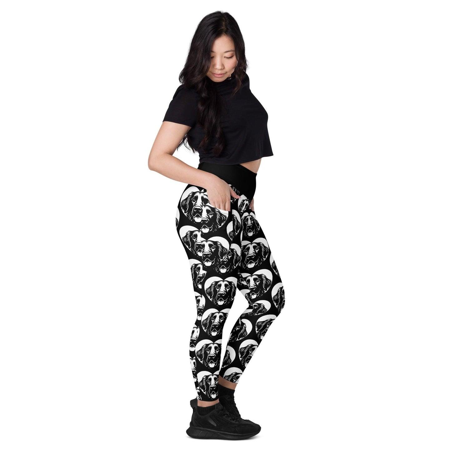 Dog breed leggings with pockets - FLAT COATED RETRIEVER - HERTTAHOUND