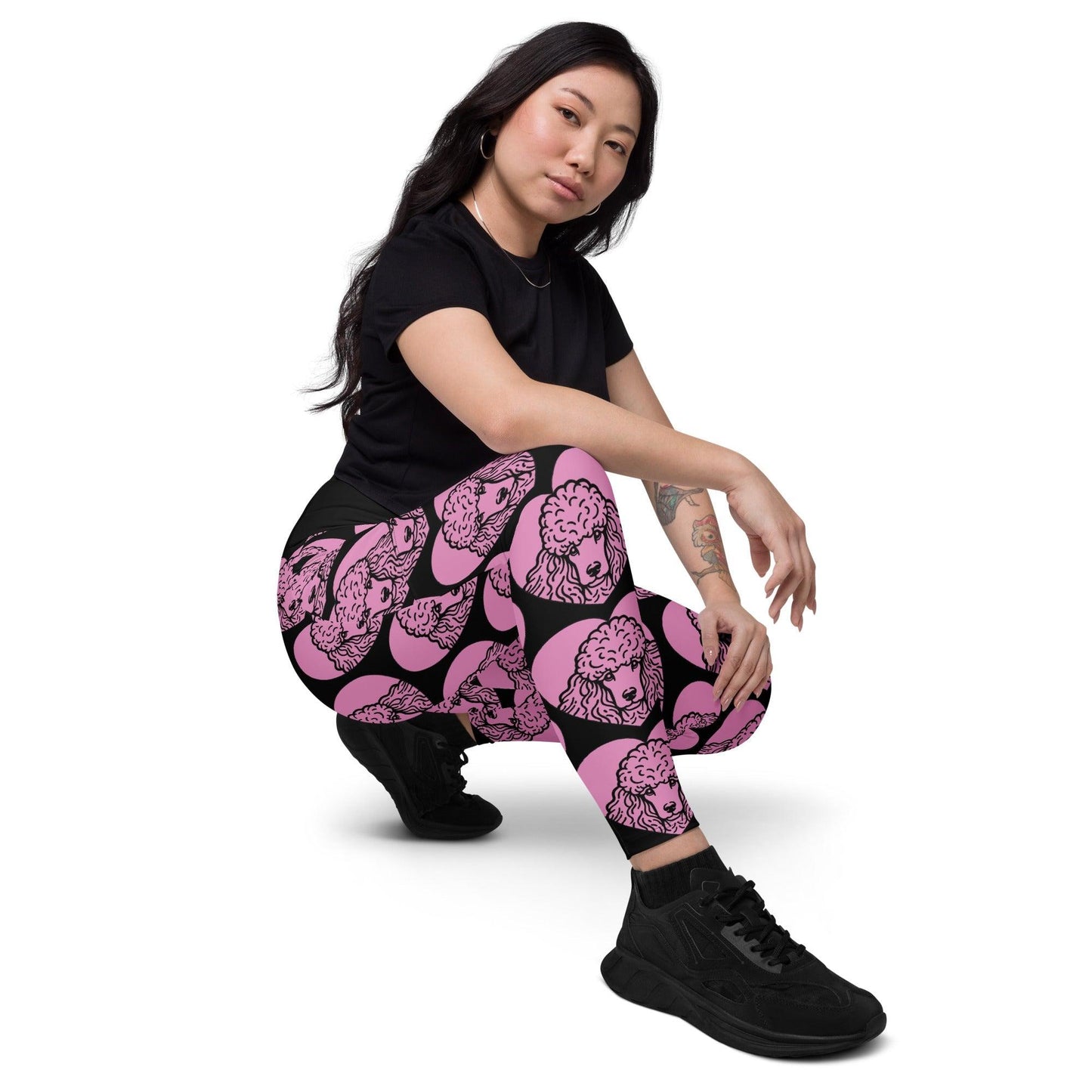 Dog breed leggings with pockets - GIANT POODLE - HERTTAHOUND - pink 6XL